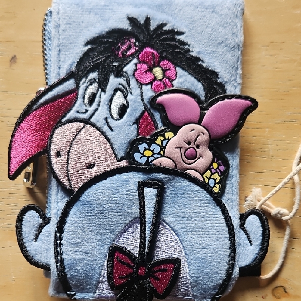 Loungefly Winnie the Pooh Eeyore and Piglet Kids Wallet - Blue and Pink - Picture 2 of 15